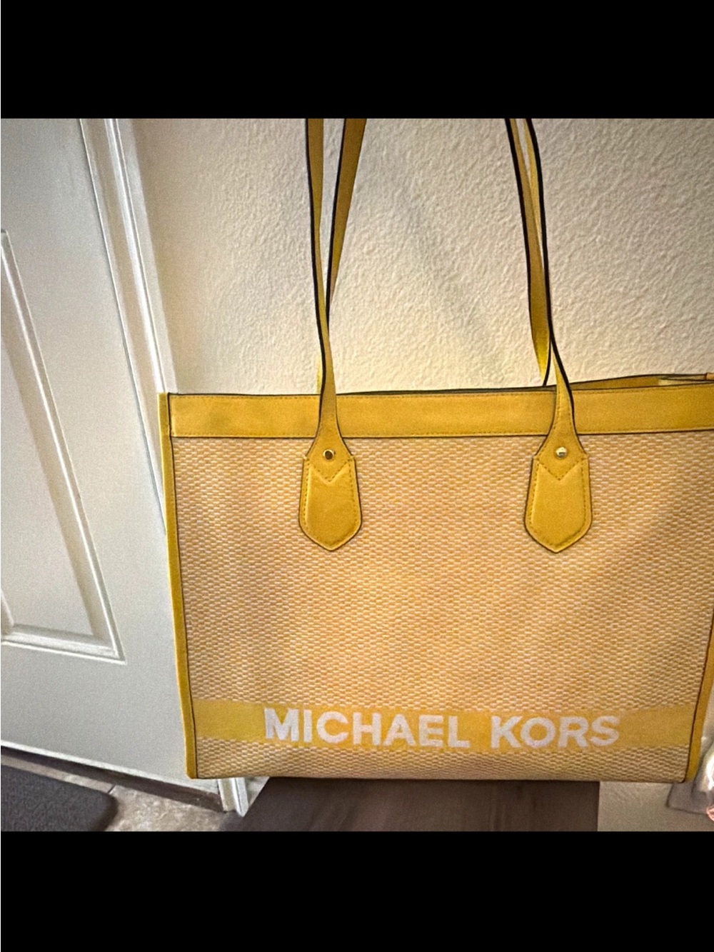 Michael Kors Yellow Canvas Logo Tote